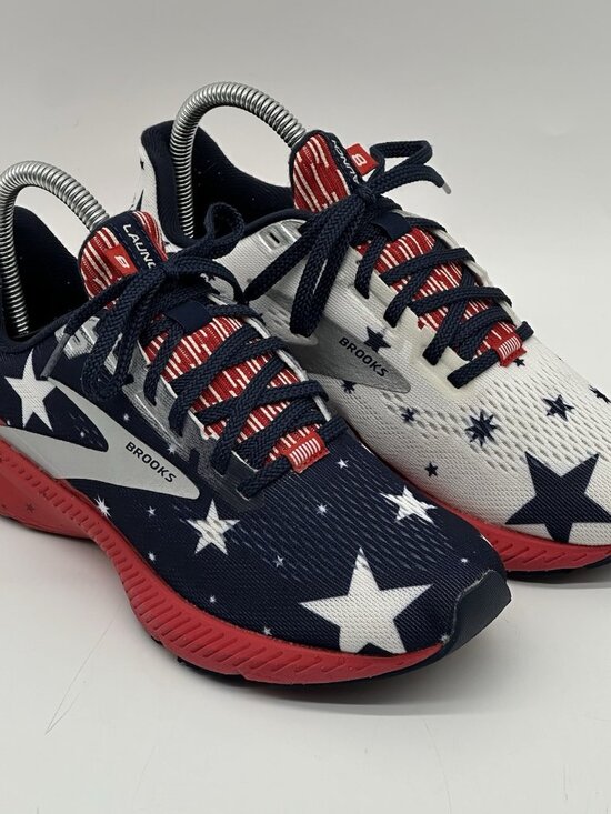 Brooks Launch 8 USA Stars Patriotic Mesh Running Shoes - Women's Size 6D Wide - Picture 1 of 10